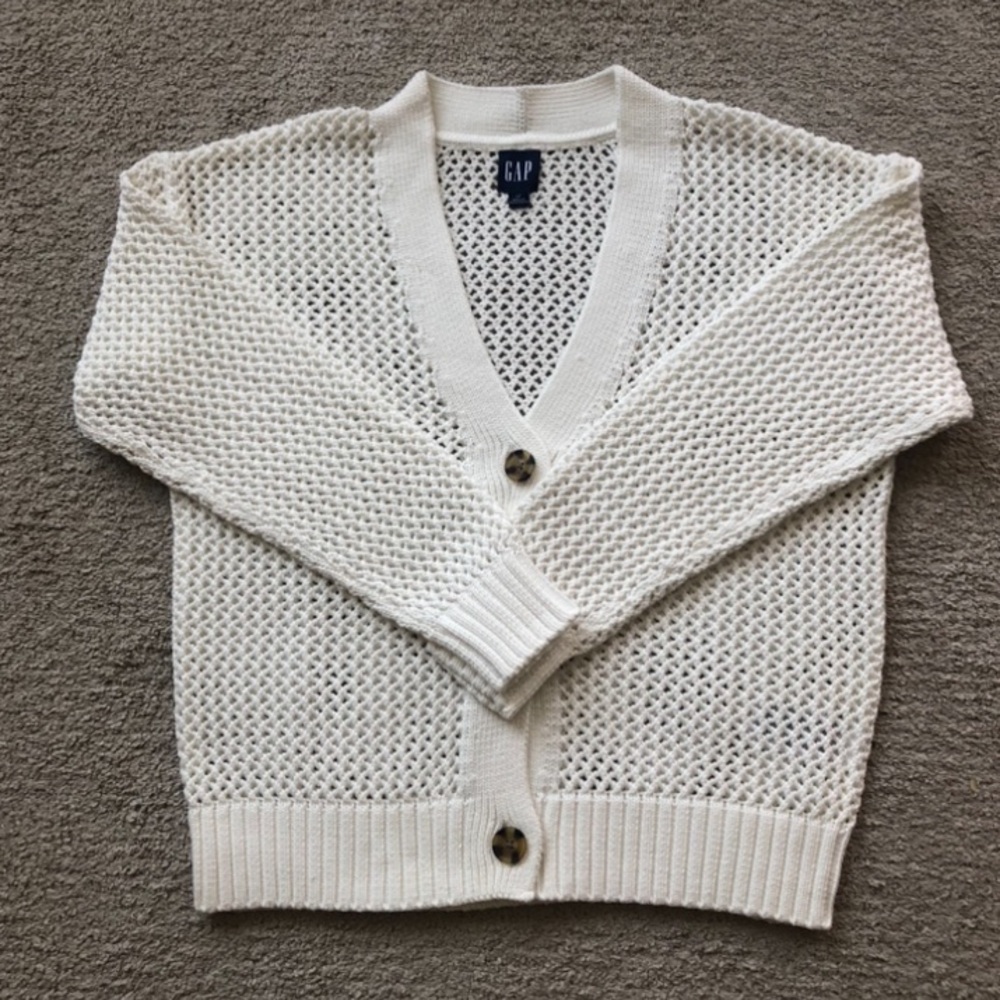 GAP 100% Cotton Open Knit Cardigan Sweater.